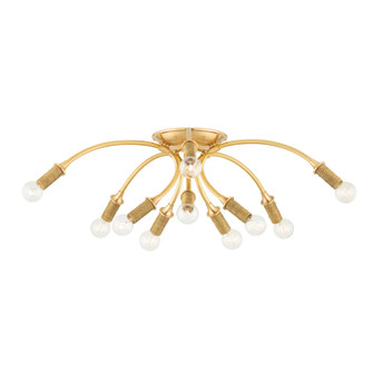 Amboy Ten Light Flush Mount in Aged Brass (70|1532-AGB)