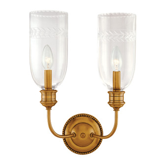 Lafayette Two Light Wall Sconce in Aged Brass (70|292-AGB)