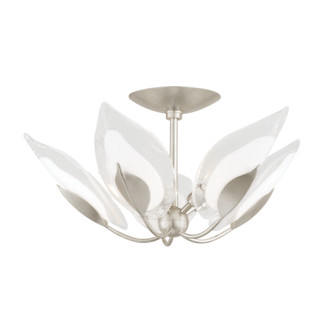 Blossom Five Light Semi Flush Mount in Silver Leaf (70|4805-SL)