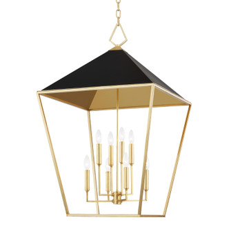 Paxton Eight Light Pendant in Gold Leaf/Black (70|5724-GL/BK)