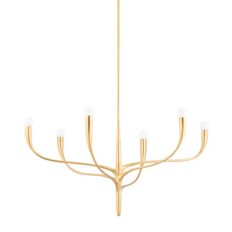 Labra Six Light Chandelier in Vintage Gold Leaf (70|9606-VGL) Labra Six Light Chandelier in Vintage Gold Leaf (70|9606-VGL)