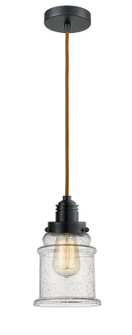 Winchester One Light Mini Pendant in Matte Black (405|100BK-10CR-2H-BK-G184)