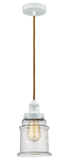 Edison One Light Mini Pendant in White (405|100W-10CR-1H-W-G184)