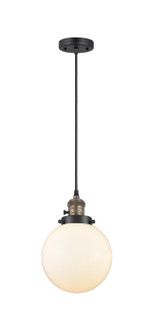 Franklin Restoration One Light Mini Pendant in Black Antique Brass (405|201CSW-BAB-G201-8)