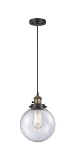 Franklin Restoration One Light Mini Pendant in Black Antique Brass (405|201CSW-BAB-G204-8)