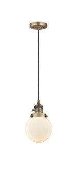 Franklin Restoration One Light Mini Pendant in Brushed Brass (405|201CSW-BB-G201-6)