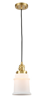 Franklin Restoration One Light Mini Pendant in Satin Gold (405|201CSW-SG-G181)