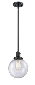 Franklin Restoration One Light Mini Pendant in Matte Black (405|201S-BK-G204-8)