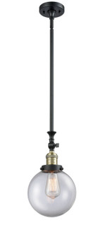 Franklin Restoration One Light Mini Pendant in Black Antique Brass (405|206-BAB-G202-8)