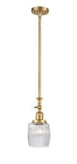 Franklin Restoration One Light Mini Pendant in Satin Gold (405|206-SG-G302)