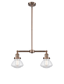 Franklin Restoration Two Light Island Pendant in Antique Copper (405|209-AC-G322)