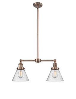 Franklin Restoration Two Light Island Pendant in Antique Copper (405|209-AC-G44)