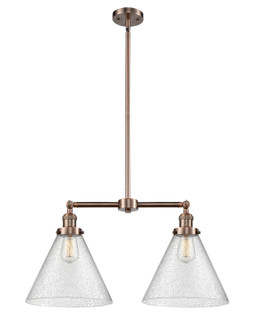 Franklin Restoration Two Light Island Pendant in Antique Copper (405|209-AC-G44-L)