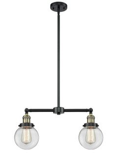 Franklin Restoration Two Light Island Pendant in Black Antique Brass (405|209-BAB-G202-6)