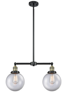 Franklin Restoration Two Light Island Pendant in Black Antique Brass (405|209-BAB-G202-8)