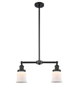 Franklin Restoration Two Light Island Pendant in Matte Black (405|209-BK-G181S)