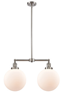 Franklin Restoration Two Light Island Pendant in Brushed Satin Nickel (405|209-SN-G201-10)