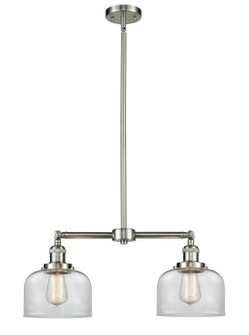 Franklin Restoration Two Light Island Pendant in Brushed Satin Nickel (405|209-SN-G72)