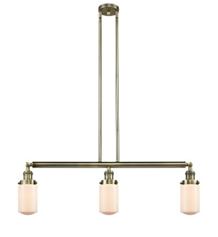 Franklin Restoration Three Light Island Pendant in Antique Brass (405|213-AB-G311)