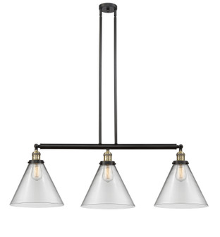 Franklin Restoration Three Light Island Pendant in Black Antique Brass (405|213-BAB-G42-L)