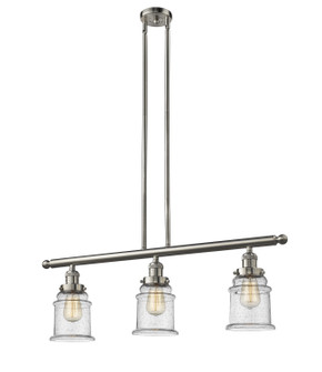 Franklin Restoration Three Light Island Pendant in Brushed Satin Nickel (405|213-SN-G184)