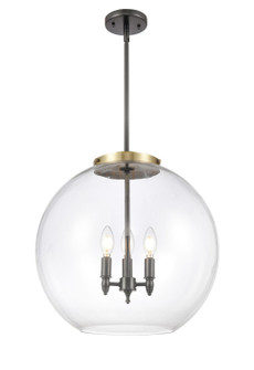 Ballston Three Light Pendant in Black Antique Brass (405|221-3S-BAB-G122-18)