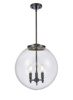 Franklin Restoration Three Light Pendant in Matte Black (405|221-3S-BK-G202-16)