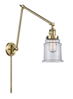 Franklin Restoration One Light Swing Arm Lamp in Antique Brass (405|238-AB-G182)