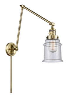 Franklin Restoration One Light Swing Arm Lamp in Antique Brass (405|238-AB-G184)