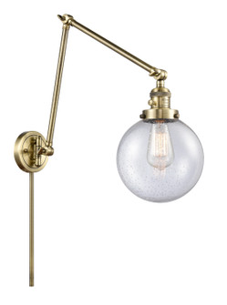 Franklin Restoration One Light Swing Arm Lamp in Antique Brass (405|238-AB-G204-8)