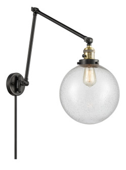 Franklin Restoration One Light Swing Arm Lamp in Black Antique Brass (405|238-BAB-G204-10)