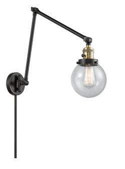 Franklin Restoration One Light Swing Arm Lamp in Black Antique Brass (405|238-BAB-G204-6)