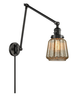 Franklin Restoration One Light Swing Arm Lamp in Matte Black (405|238-BK-G146)