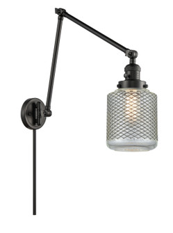 Franklin Restoration One Light Swing Arm Lamp in Matte Black (405|238-BK-G262)