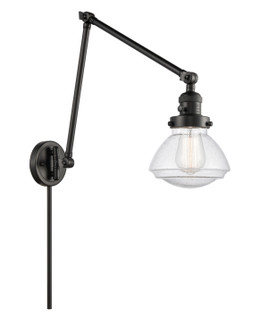 Franklin Restoration One Light Swing Arm Lamp in Matte Black (405|238-BK-G324)