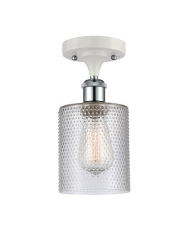 Ballston One Light Semi-Flush Mount in White Polished Chrome (405|516-1C-WPC-G112)