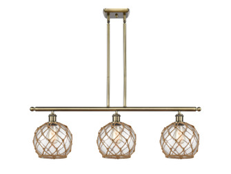 Ballston Three Light Island Pendant in Antique Brass (405|516-3I-AB-G122-8RB) Ballston Three Light Island Pendant in Antique Brass (405|516-3I-AB-G122-8RB)