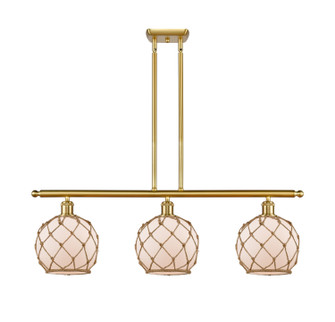 Ballston Three Light Island Pendant in Satin Gold (405|516-3I-SG-G121-8RB)