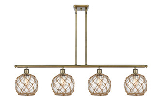 Ballston LED Island Pendant in Antique Brass (405|516-4I-AB-G122-8RB-LED) Ballston LED Island Pendant in Antique Brass (405|516-4I-AB-G122-8RB-LED)