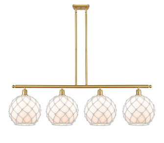 Ballston Four Light Island Pendant in Satin Gold (405|516-4I-SG-G121-10RW) Ballston Four Light Island Pendant in Satin Gold (405|516-4I-SG-G121-10RW)
