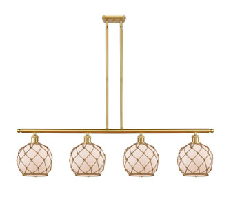 Ballston Four Light Island Pendant in Satin Gold (405|516-4I-SG-G121-8RB) Ballston Four Light Island Pendant in Satin Gold (405|516-4I-SG-G121-8RB)