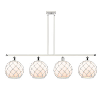 Ballston Four Light Island Pendant in White Polished Chrome (405|516-4I-WPC-G121-10RW)