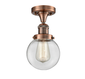 Franklin Restoration One Light Semi-Flush Mount in Antique Copper (405|517-1CH-AC-G202-6)