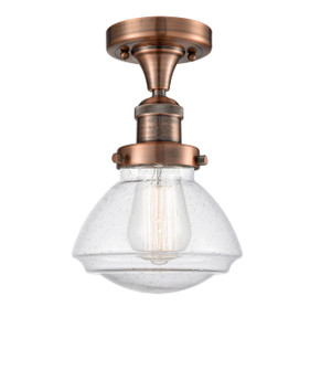 Franklin Restoration LED Semi-Flush Mount in Antique Copper (405|517-1CH-AC-G324-LED)