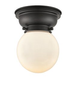 Franklin Restoration One Light Flush Mount in Matte Black (405|623-1F-BK-G201-6)