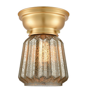 Franklin Restoration One Light Flush Mount in Satin Gold (405|623-1F-SG-G146)