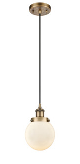 Ballston Urban One Light Mini Pendant in Brushed Brass (405|916-1P-BB-G201-6)