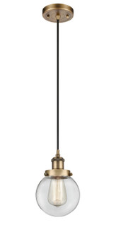 Ballston Urban One Light Mini Pendant in Brushed Brass (405|916-1P-BB-G202-6)