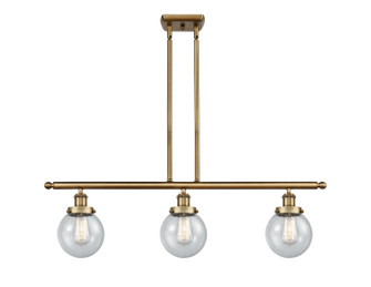 Ballston Urban Three Light Island Pendant in Brushed Brass (405|916-3I-BB-G204-6)