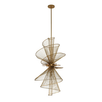 Aurora Six Light Foyer Pendant in Nordic Brass (33|315950NRB)